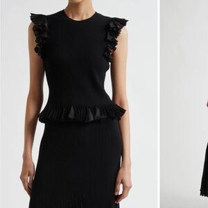 Ulla Johnson Black Ruffle Sleeve sweater